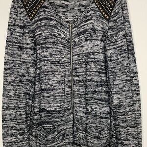Elegant Black and Gray Women's Cardigan
